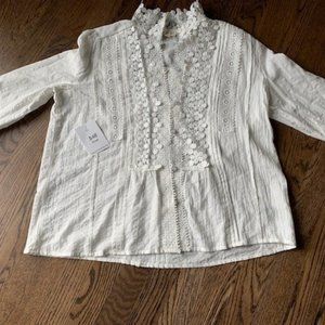 POL White Lace Blouse